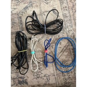 Lot of 5 Assorted Cables Ethernet Network Patch Cords and Power Cables Bundle